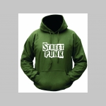 Street Punk mikina s kapucou stiahnutelnou šnúrkami a klokankovým vreckom vpredu 